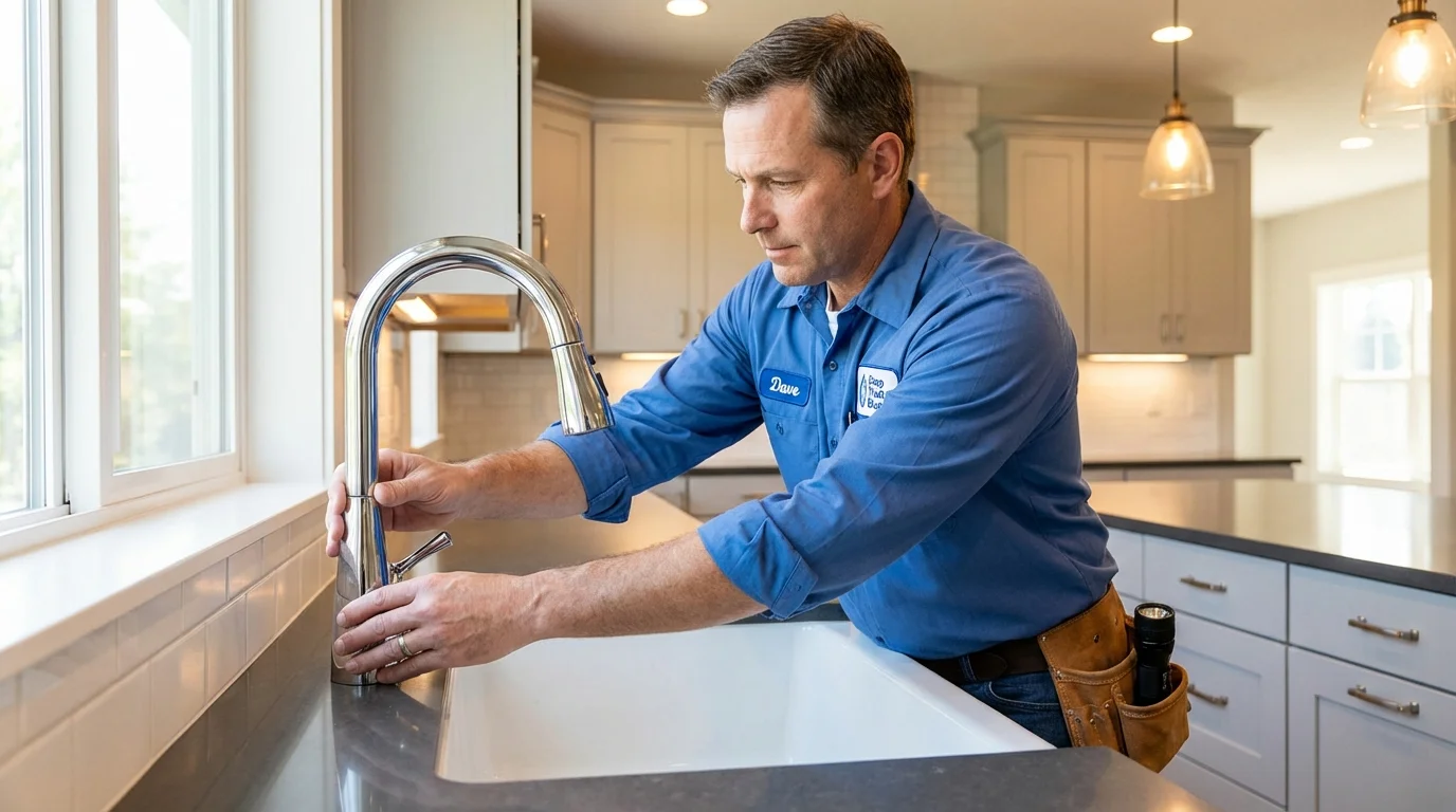 Kitchen faucet installation by Johns Plumbing LLC in Wyandotte